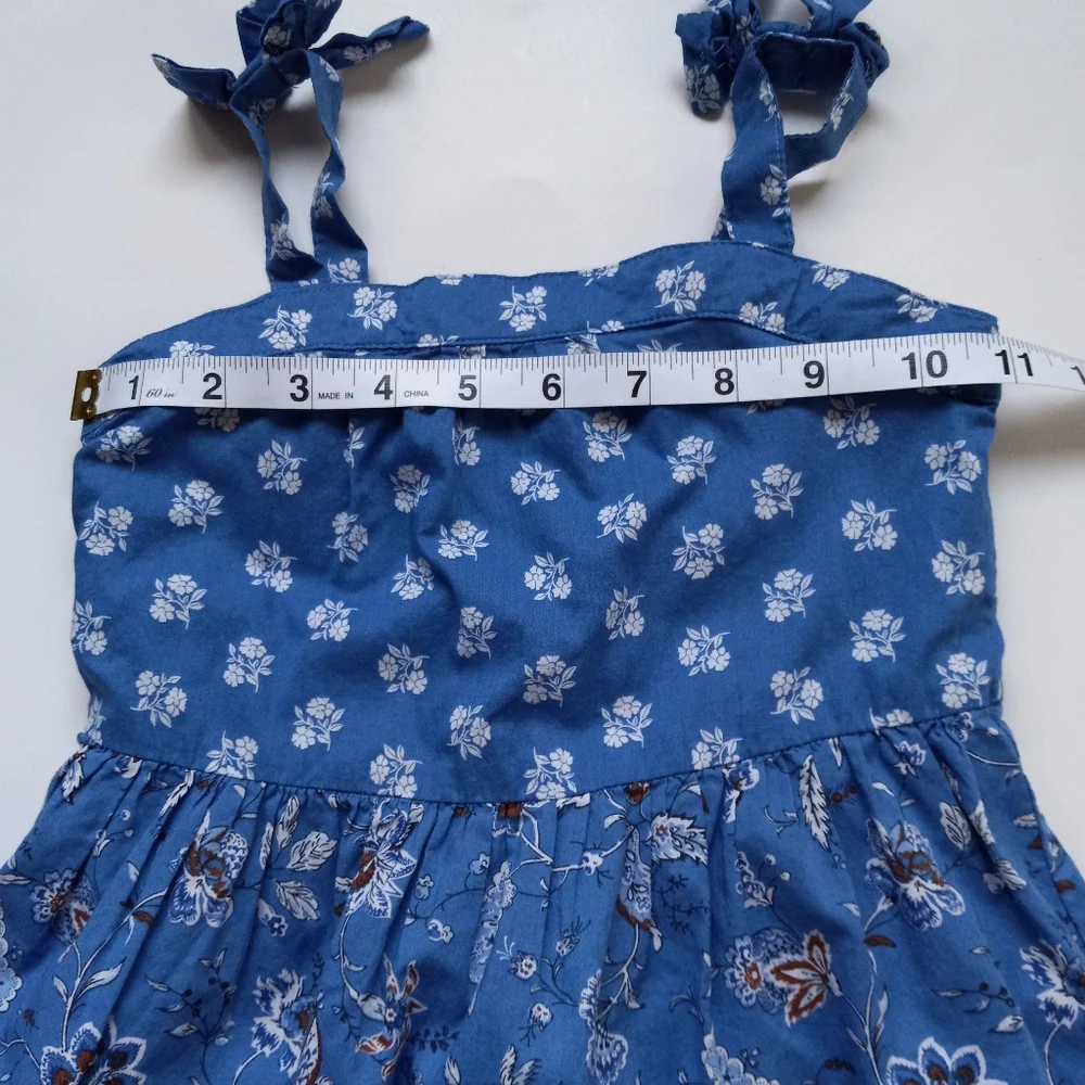 Janie And Jack Mixed Paisley Floral Maxi Dress Size 5 Blue Brown Tiered Summer - Picture 10 of 14